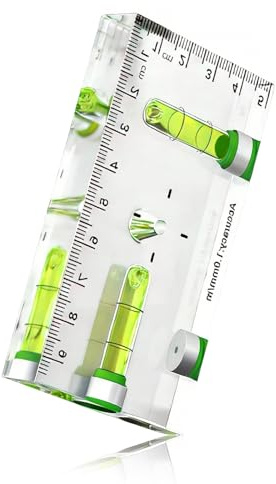 Uadme Magnetic Pocket Level, 90° & 180° Bubbles | Strong Magnet Base, High Visibility Vials, For Picture Hanging, Machinist, Construction