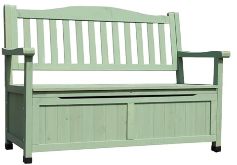 MZBDYYF Outdoor Lagerbank mit Rückenlehne und Armlehnen Wetterfest Gartenbank Parkbänke für Balkon Hof Deck