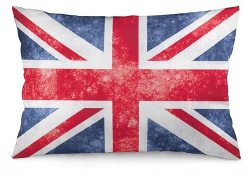 Cmagnifico Kissenbezug, Vintage, Union Jack, britische Flagge, rechteckig, Plüsch-Kissenbezug für Couch, Schlafzimmer