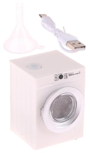 Mehrzweck-Puppenhäuser Waschküche Möbel 1 12 Miniatur-Waschmaschine mit realistischer multifunktionaler Spielzeugtuch-Unterlegscheibe