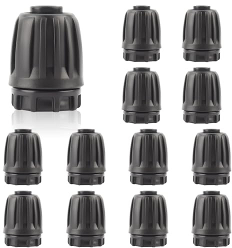 TOROKOM Tapones de riego por goteo de 1/2 pulgadas para mangueras de riego de 16 mm, conector de tapón para aspersores de jardín, sistema de césped (12 unidades)