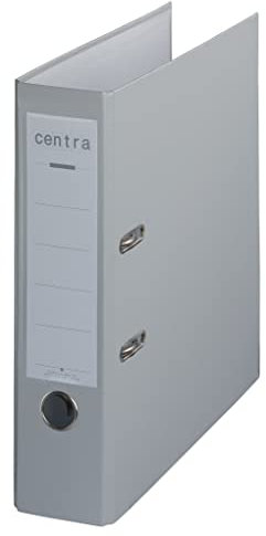 Centra Standard-Ordner (grauappe RC, mit PP-Folie kaschiert, A4, 8 cm Rückenbreite, Chromos) grau, 20 Stück