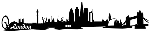 Samunshi® Wandtattoo London Skyline Wandaufkleber schwarz 30x6cm