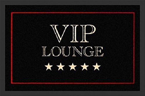 Fußmatte / Fussmatte / Fussabstreifer / Schmutzabstreifer / Sauberlaufmatte / Türfußmatte / Fußabstreifer / Fußabtreter / Türmatte / Motivfußmatte / Fußmatte / Schmutzfangmatte / VIP Lounge schwarz mit 5 Sterne Grösse 40 x 60 cm lustig witzig