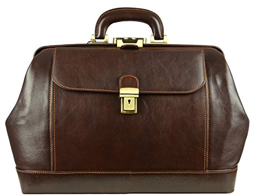 Time Resistance Doktortasche Aus Leder mit Schloss - Handgemacht Arzttasche Doktorkoffer Ledertasche Aktentasche Arztkoffer