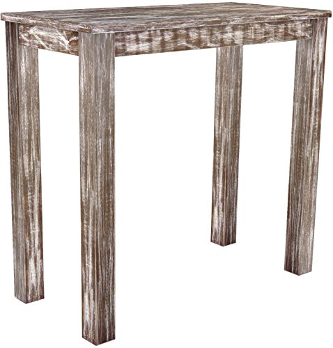 B.R.A.S.I.L.-Möbel Brasilmöbel Bartisch Rio UNO 80x80 cm Shabby Platte Brasil Stehtisch Holz Tisch Pinie Massivholz Hochtisch Bistrotisch Tresen Bar Thekentisch Echtholz Größe und Farbe wählbar