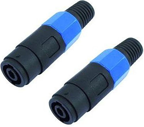 2x Adam Hall 7874 - PA Lautsprecher Kabel-Kupplung 4-polig, Speaker-Kupplung Kabelkupplung