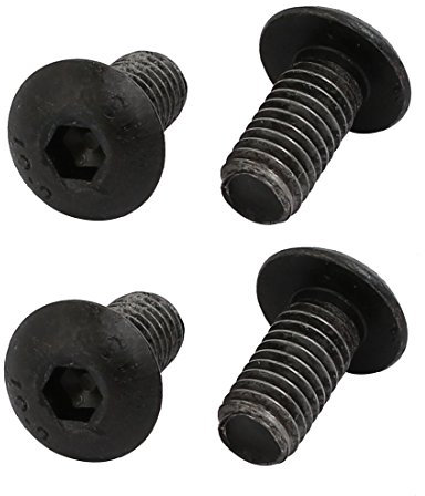 sourcing map 4pcs M5x10mm Vis Filetage à Gauche Boulon Pas à Gauche Marche Arrière Classe 10.9