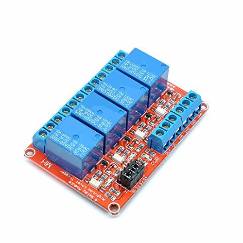 Oiyagai 4-Kanal Relais Modul DC 5V mit Optokoppler, High/Low Level Trigger, kompatibel mit Arduino, Raspberry Pi, Smart Home DIY Projekte
