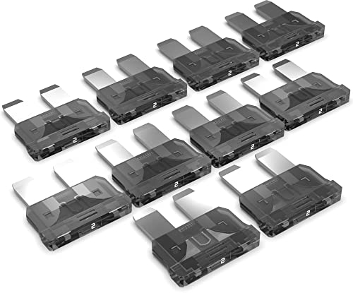 AUPROTEC Standard ATO Flachstecksicherung 1A - 40A Stecksicherung Schmelzsicherung Auswahl: 2A Ampere grau, 10 Stück