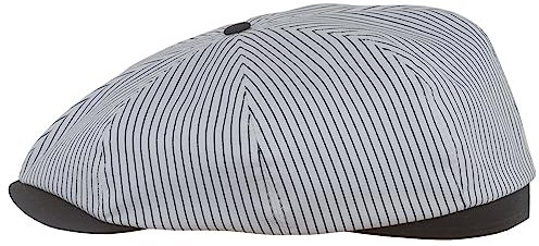 Sterkowski Shelby Newsboy Mütze | Baumwolle Schiebermütze | Gangster Mütze Premium Baumwollcap Stilvolle Gatsby Kappe Freizeitmütze Herren Fahrermütze Aus Baumwolle 56 cm Weiß/Schwarz