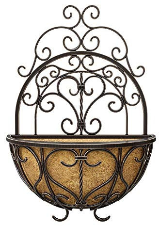 Panacea 16Inch Bronze Rustic Italia Wall Planter Decorative