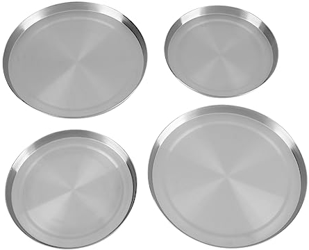4-tlg Herdabdeckplatten rund,Edelstahl Herdabdeckschutz Deckel Set,Herdabdeckplatten Abdeckplatten-Set