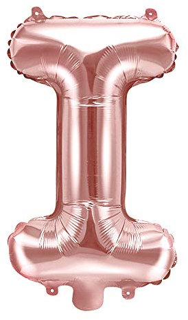 Folienballon Buchstabe I in Roségold Höhe 35cm Partyzubehör