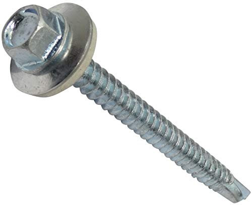 AERZETIX - C44541 - Lot de 20 - Vis autoperceuse M5.5x60mm + rondelle d'étanchéité - à empreinte hexagonale 8mm - en acier zingué - DIN7504K - tôle bardage métallique chéneaux panneaux sandwich