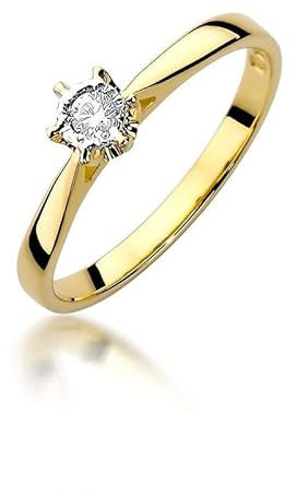 Lumari Gold - Damen Solitär Versprechen Ring Verlobungsring Damen Ring Gold 585 Echtgold 14k Gold mit natürlichem Diamanten Brillanten Gemstone - Ringe Frauen - Antragsring- Gelbgold