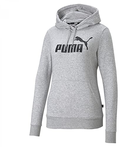 PUMA Damen Ess Logo Hoodie Tr Sweatshirt, Grey, L