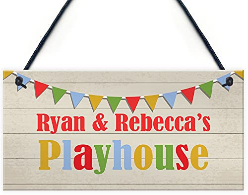 RED OCEAN Playhouse Sign PERSONALISED Garden Den Playroom Door Bunting Gift For Daughter Son