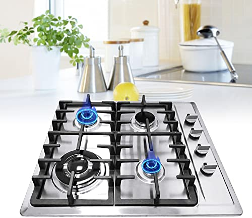 4 Flammig Gaskocher 23.2 Gasherd Einbauherd Gaskochfeld Edelstahl Hockerkocher Erdgas und Propan Gaskocher Geeignet für Erdgas LPG-Gass