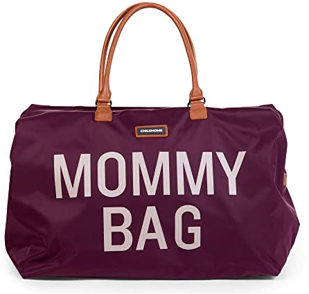 CHILDHOME Mommy Bag, Eggplant, 55x30x40cm, 58L, 2 Handles, Shoulder Strap, 5 Compartments, Water-Resistant, Nylon, Female, Mothers with Babies, Rectangular, Women's, Maternity Handbag