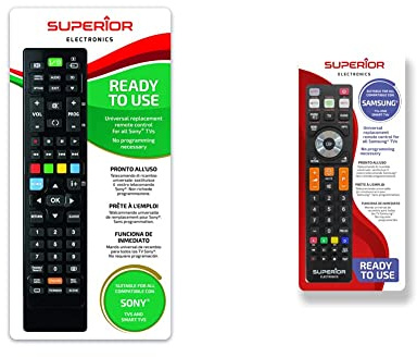 Telecomando universale per tutti i televisori SONY pronto all'uso non richiede programmazione & Superior SAMSUNG Replacement Telecomando di ricambio universale