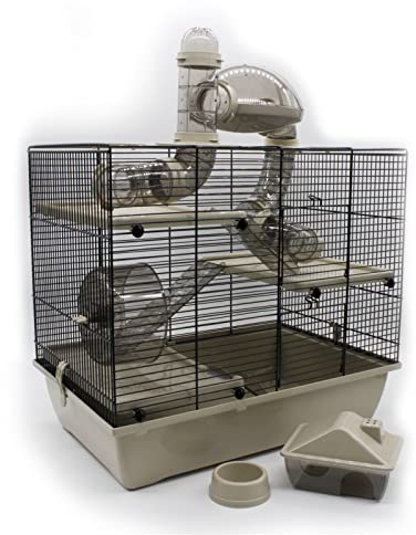 Nagerkäfig Rufus Beige 45x50x33cm Käfig Hamster Maus Rennmaus Zubehör NEU