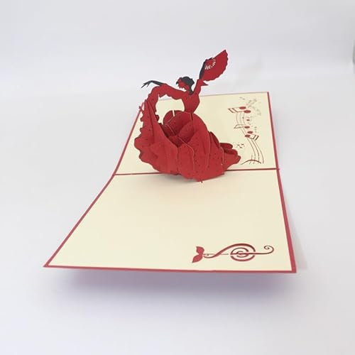 Glückwunschkarte 3D Pop Up Grußkarte Tanzen Fan Tänzerin Papier Festival Segen Grußkarte Lehrer Tag Geburtstag Kreative Geschenk