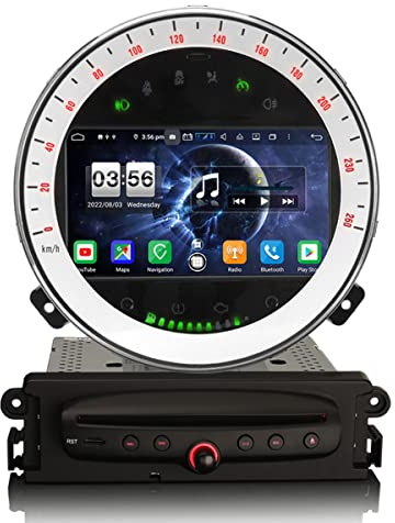 Erisin Android 12 7 Zoll 4GB RAM+64GB ROM 8-Kern Autoradio Mit GPS Navi für BMW Mini Cooper Unterstützt Touchscreen CarPlay Android Auto DSP Bluetooth DAB+ WiFi FM Radio A2DP TPMS