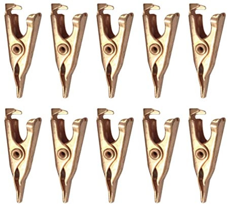 VILLCASE 10PCS Metal Alligator Clips, 1.09 Inch Clamps Electrical Test Clips Flat Mouth Small Clip for Laboratory Electric Testing Work
