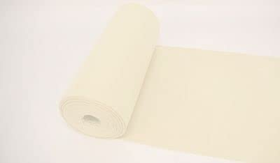 Bündchenstoff-LUC von Stofftreff Santi®-35-er Schlauchware-Polster-Bezugs- & Kleiderstoff-25 cm Schritte-Meterware-122 Farben UNI-dehnbarer, elastischer Bündchenstoff (Creme-151-LUC)