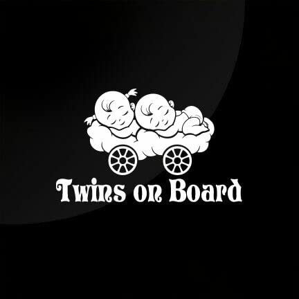 myrockshirt Zwillinge an Bord Twins on Board süße kleine Zwillinge 15 cm Aufkleber Sticker FREIE Farbwahl Autoaufkleber Wandtattoo