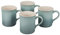 Le Creuset Stoneware Set of 4 Mugs, 14 oz. each, Sea Salt