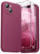 GOODVISH 3 in 1 Designed for iPhone 14 Plus (6.7) Liquid Silicone Case 2022, with 2 Pack Screen Protector, Shookproof, Anti-Scratch Gel Rubber Slim Phone Cover [360° Full Protection], Wine Red