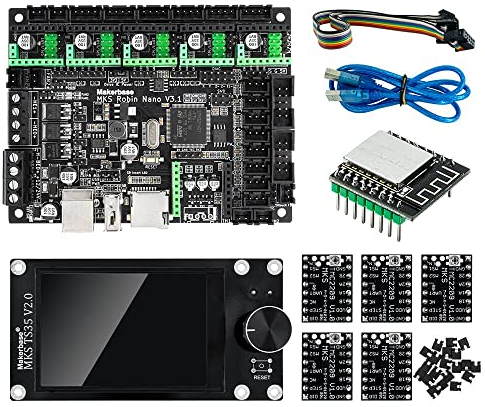 HANLEES Makerbase MKS Robin Nano V3 32Bit 168Mhz F407 Control Board 3D Printer motherboard 3D Parts TFT screen USB print VS Nano V2 (TS35 WIFI 5x TMC2209)
