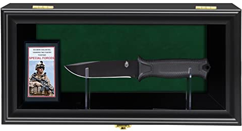 knife display case (Black frame green cloth)