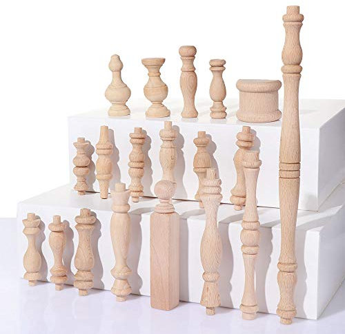 LUFAA Pieds de Meubles sculptés en Bois Massif de Style européen 4 pièces Pieds de siège d'armoire Multi Styles Artisanat de décoration de Maison Vintage (Color : D)