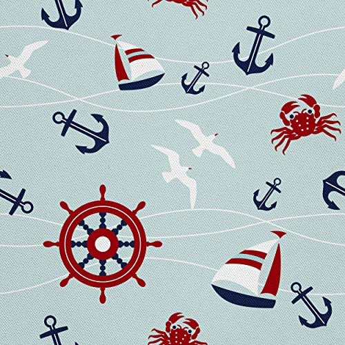 HEKO PANELS Stoff Oxford Wasserdichte Meterware Canvas-Stoff Polyester Stoff Zum Nähen Nähstoffe Möbelstoffe Dekostoffe Handwerken Wasserabweisend Blickdicht See Meer 1 Meter 155 x 100 cm