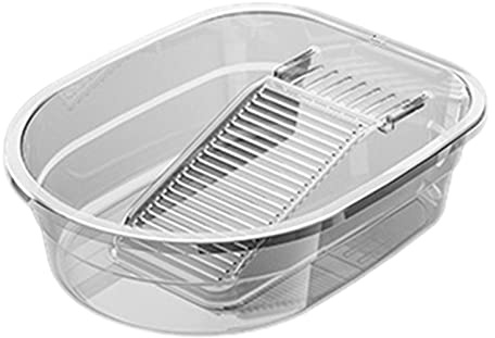 Gazechimp Washboard Basin, Plastic Wash Tub with Washboard, Thickened Hand Wash Board, Cleaning Basin, for Towels Cleaning home cloth Blouses T Shirts, Transparent