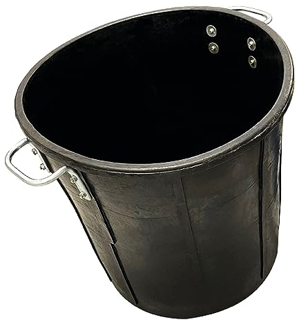 KELI - Poubelle 50L Caoutchouc Vulcanisé Naturel : Poignée de Transport - Qualité Professionnelle - Usage Multiple