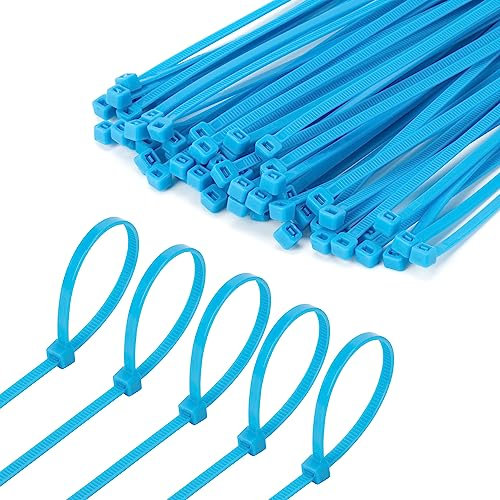 Armpow 6 Inch Blue Zip Tie 1000 PCS, 18 Lbs - Small to Medium Zip Tie, Nylon PA66 UV Resistant Cable Tie for Indoor and Outdoor Use - Ideal for bundling and securing objects