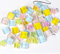 200g Bunte Kristall-Mosaik-Glasfliesen zum Basteln, Quadratisch und Stern kleine Mosaikglasstücke für Badezimmer, Küche, Heimdekoration(Brillant)