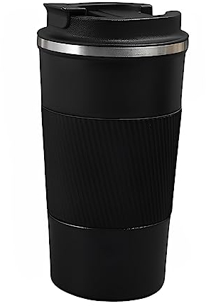 YuShiYan Stainless Steel Ceramic Inner Coated Insulated Coffee Cup, Coffee Mug with Silicone Seal, Sleeve, Leakproof Travel Mug for Hot and Cold Drinks, Food Grade Material (510ml)
