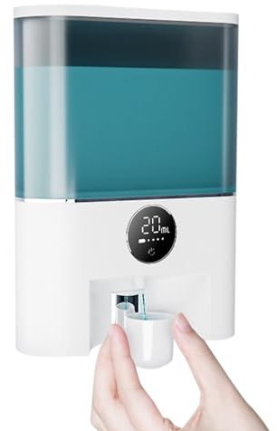Intelligenter Mundspülungsspender mit Mundspülungsbecher, Mundwasser Spender Automatisch,500ML Mundspülung Spender für Badezimmer,Wasserdicht Auffüllbare Mundspülspender,Wandmontage, Wasserdicht