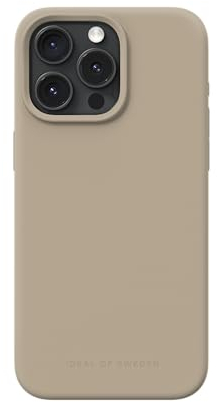 IDEAL OF SWEDEN Griffige Silikon-Handyhülle mit Einer glatten Haptik und leichtem Gefühl - Schützende stoßfeste Hülle in trendigen Farbdesigns, Kompatibel mit iPhone 15 Pro Max (Beige)