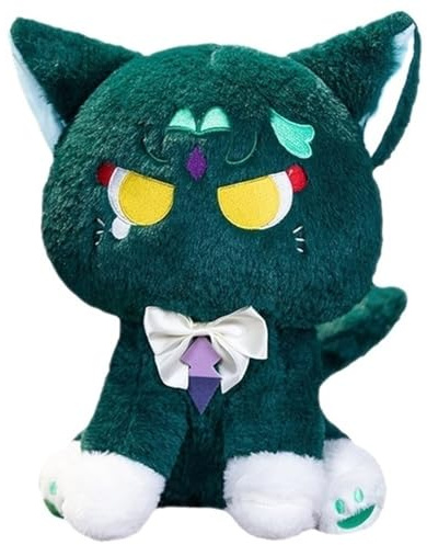 TOPLITHE Genshin Xiao-Plüsch, Xiao-Katze, niedliche Stofftier-Plüschtiere for Erwachsene, Kinder, Geburtstag, Weihnachten (Size : 22CM)
