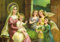 Tushita Vintage Weihnachtskarte Engel mit Goldrand - Nostalgische Postkarte für Kinder, Familie & Liebe