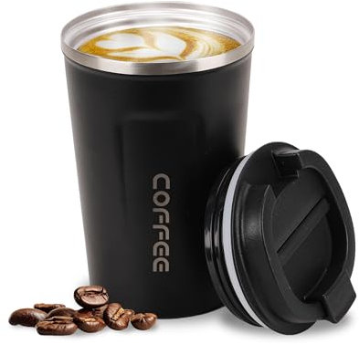 Smarthers Termo Café o Te - Taza Termo Cafe para Llevar, Vaso Termico con Mantenimiento de Frío y Calor 4-6 Hrs, Taza Térmica de Acero Inoxidable BPA Free, Vaso Café para Llevar