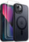 JETech 3 in 1 Magnetische Hülle für iPhone 13 Mini 5,4 Zoll mit 2 Stück Gehärtetes Glas Schutzfolie, Kompatibel mit MagSafe, Transluzente Matt Rückseite Stoßfeste Handyhülle (Schwarz)
