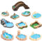 Fairy Garden Pond 16 Pack Mini Ponds for Fairy Garden Accessories Little Ponds Miniatures Figures Ornaments Tiny Resin Bridge Statue Terrarium Accessories Gifts Brown
