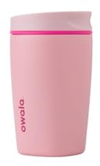 Owala SmoothSip Slider Insulated Stainless Steel Coffee Tumbler, Reusable Iced Coffee Cup, Hot Coffee Travel Mug, BPA Free 12 oz, Pucker Up
